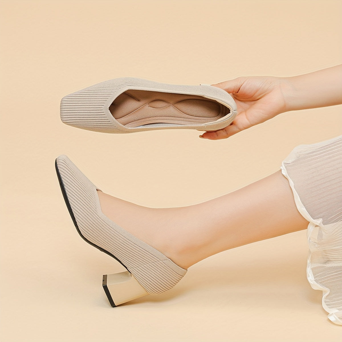 Monroe | Women’s Textured Block Heel Pumps