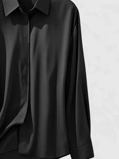 Celeste | Women’s Elegant Satin Long Sleeve Blouse