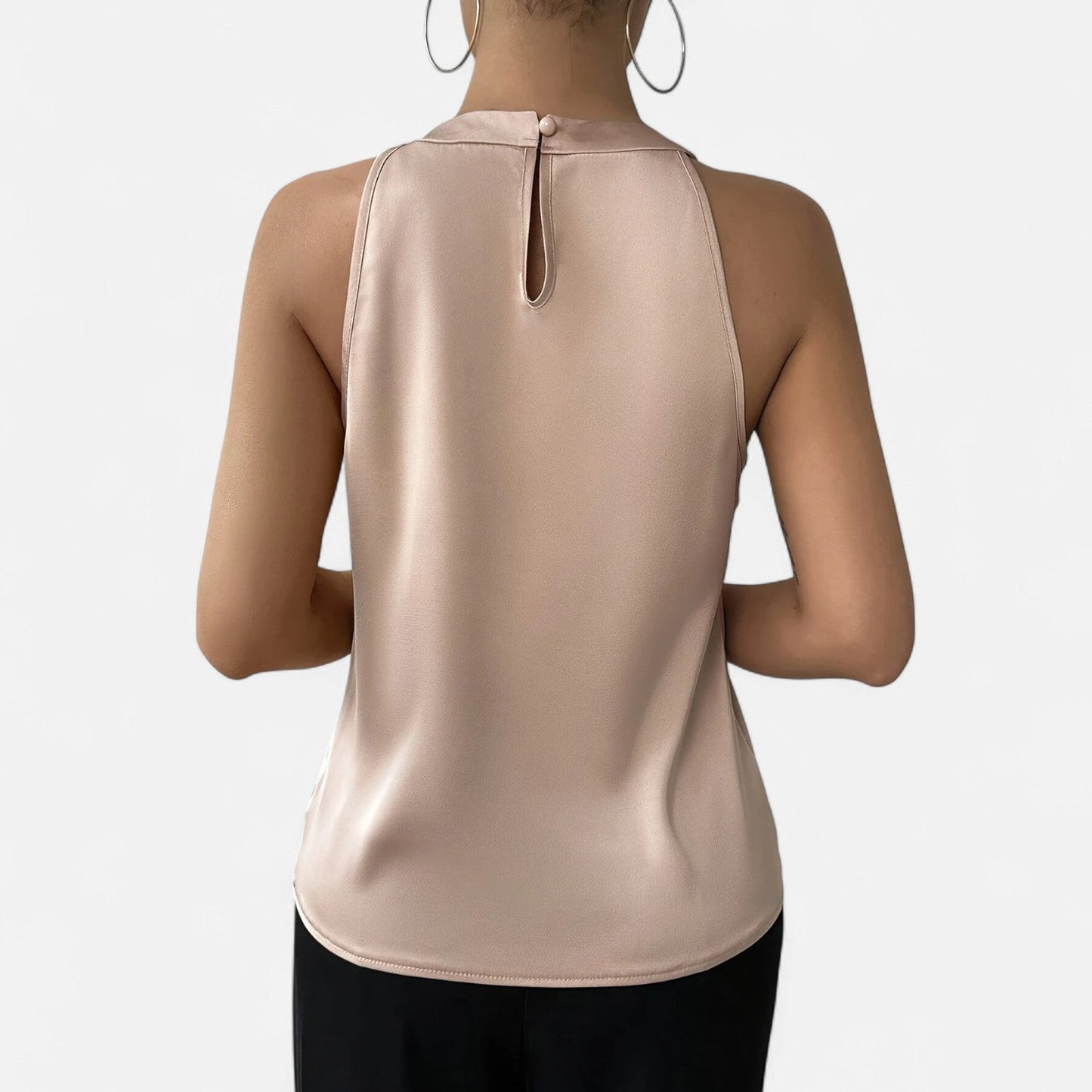 Cresswell | Women’s Elegant Pleated Draped Satin Tank