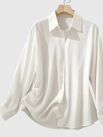 Celeste | Women’s Elegant Satin Long Sleeve Blouse