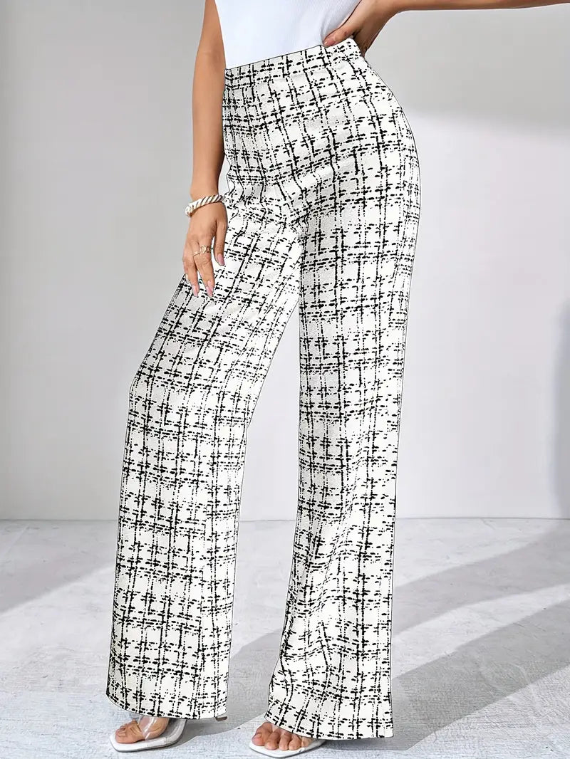 Danica | Women’s Tweed Plaid Flare Pants
