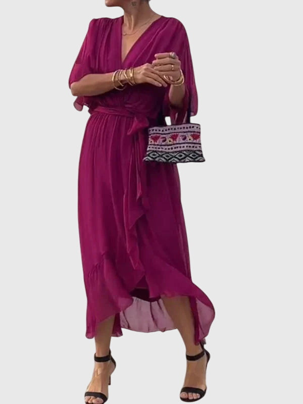 Cambria | Women’s Elegant Tie Waist Maxi Dress
