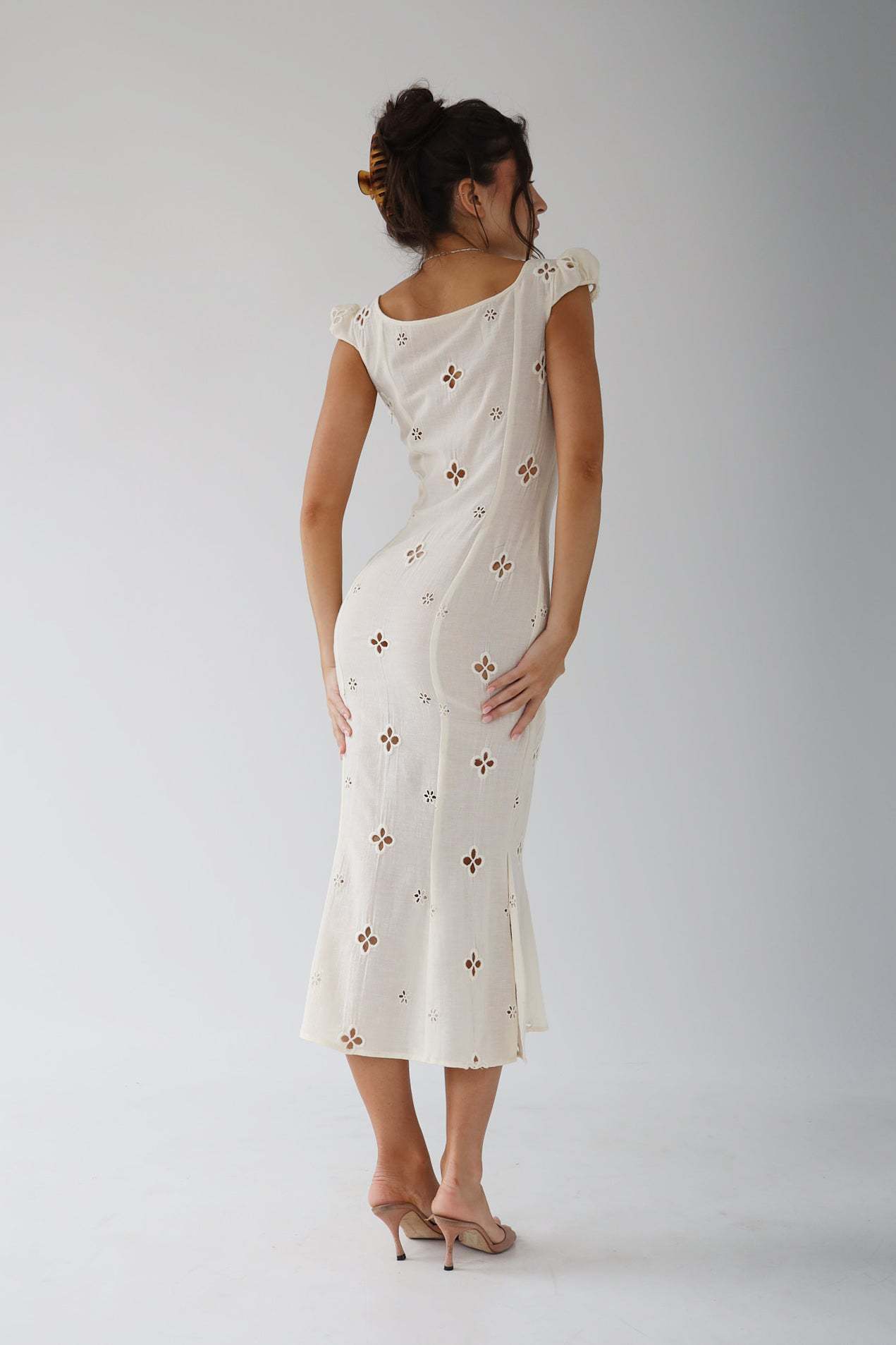 Vanessa | Women’s Wedding Midi Dress with Button Front
