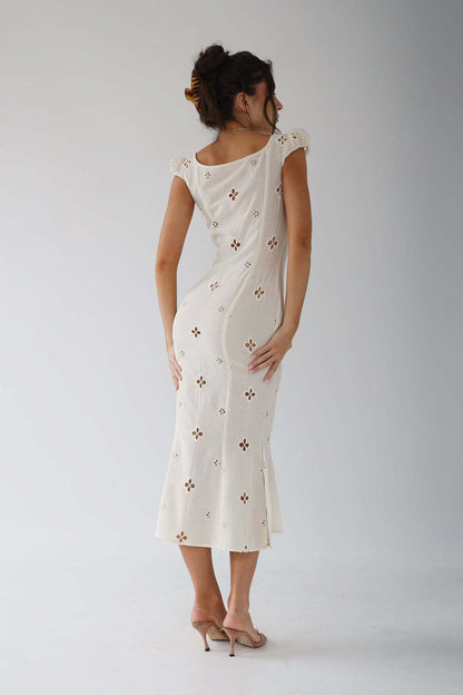 Vanessa | Women’s Wedding Midi Dress with Button Front