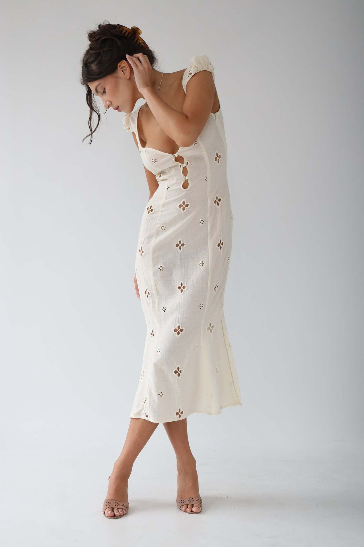 Vanessa | Women’s Wedding Midi Dress with Button Front