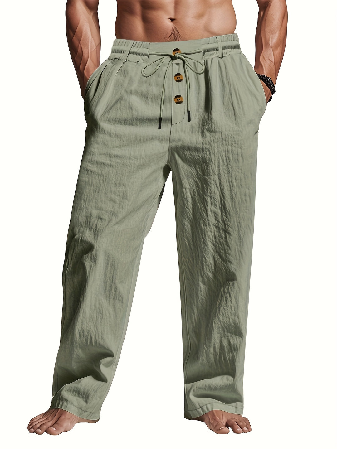 Ashton | Men’s Lightweight Drawstring Linen Trousers