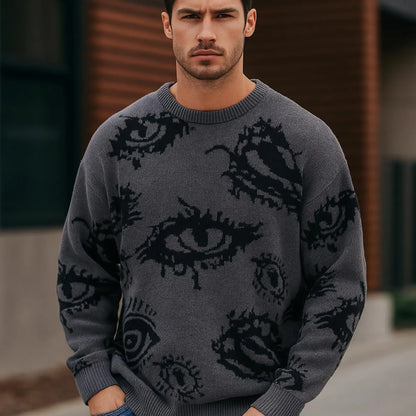 Caleb | Men’s Graphic Eye Knit Spring Sweater