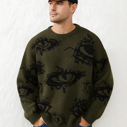 Caleb | Men’s Graphic Eye Knit Spring Sweater