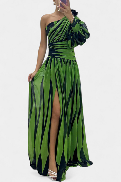 Phoenix | Women’s Sophisticated One-Shoulder Slit Maxi Dress