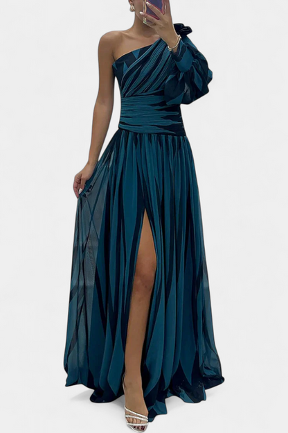 Phoenix | Women’s Sophisticated One-Shoulder Slit Maxi Dress