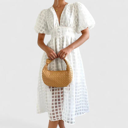 Savannah | Women’s Elegant Eyelet Midi Dress