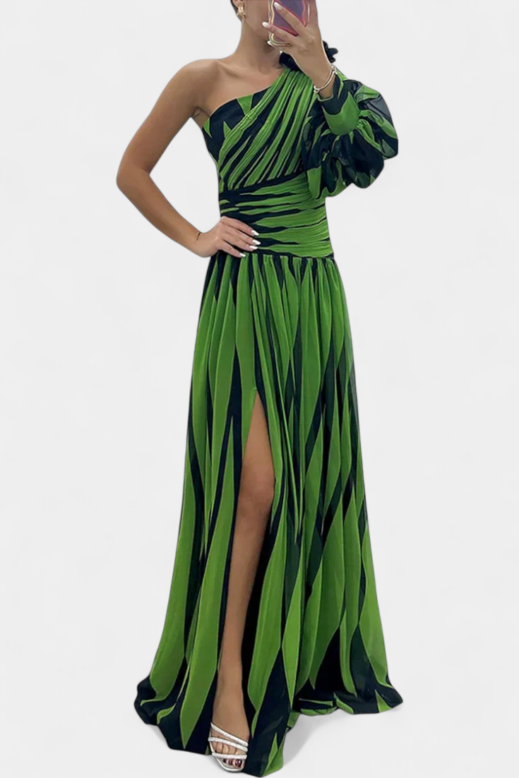Phoenix | Women’s Sophisticated One-Shoulder Slit Maxi Dress