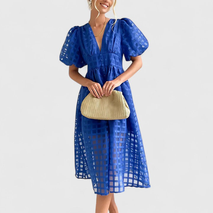 Savannah | Women’s Elegant Eyelet Midi Dress