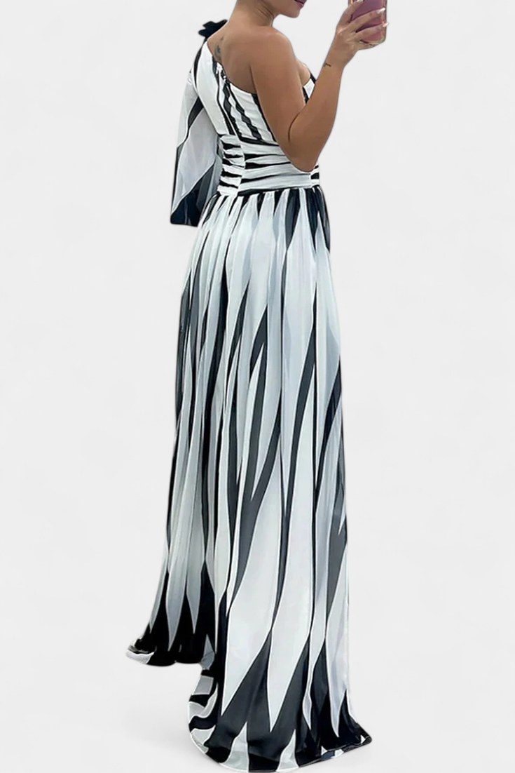Phoenix | Women’s Sophisticated One-Shoulder Slit Maxi Dress
