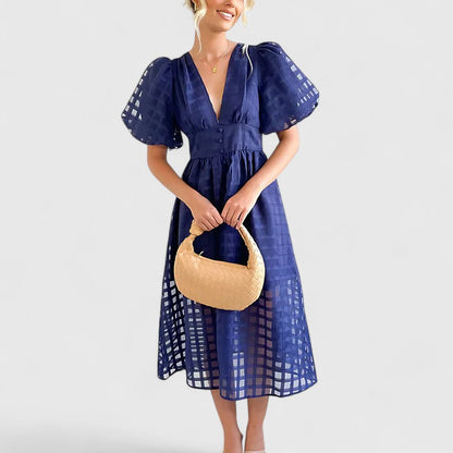 Savannah | Women’s Elegant Eyelet Midi Dress