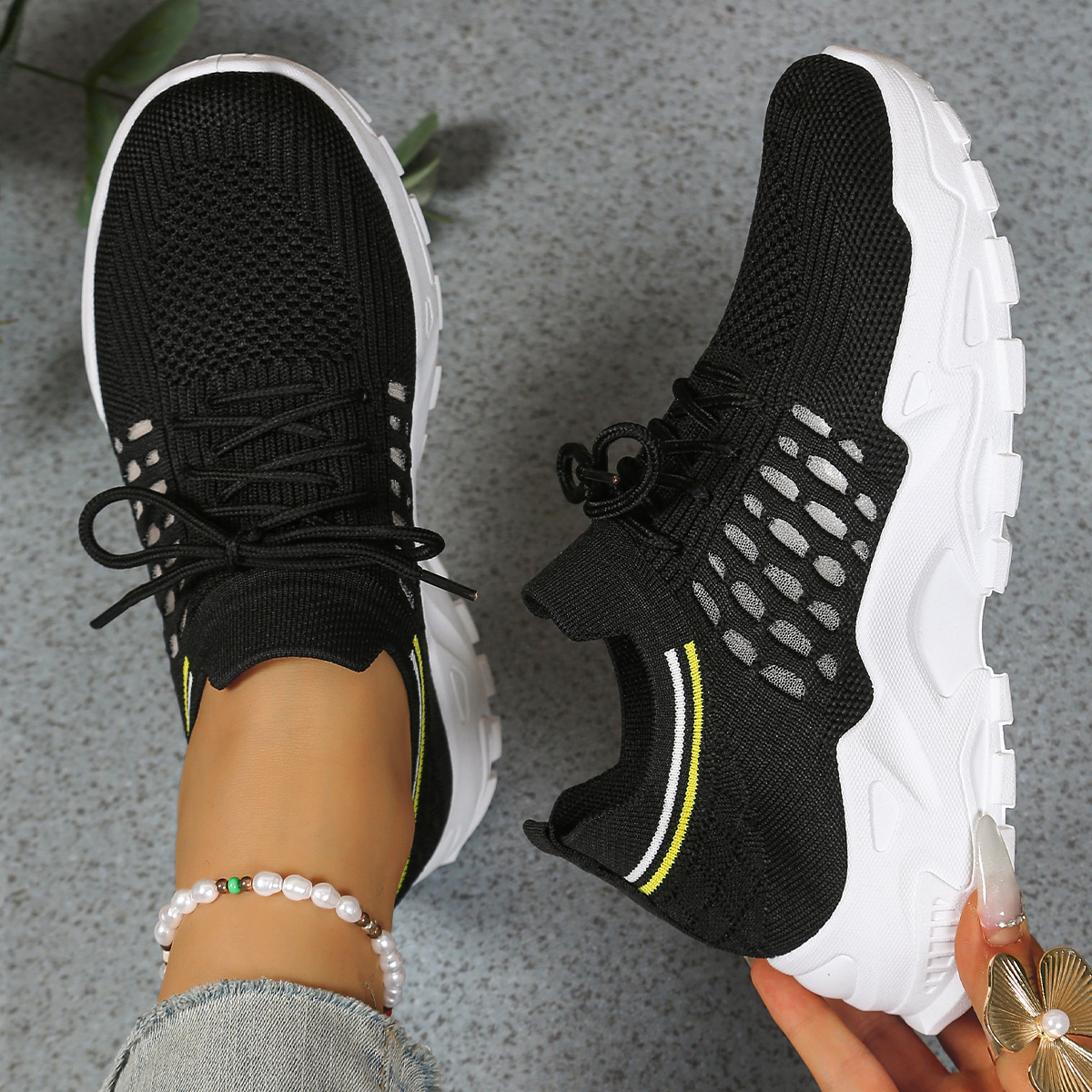 Maica | Women’s Orthopedic Lace Up Cushion Sneakers