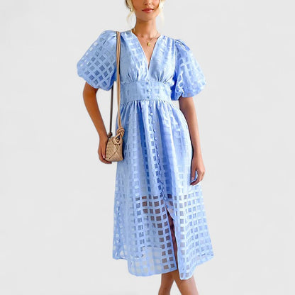 Savannah | Women’s Elegant Eyelet Midi Dress