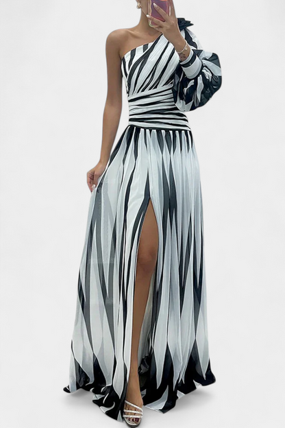 Phoenix | Women’s Sophisticated One-Shoulder Slit Maxi Dress