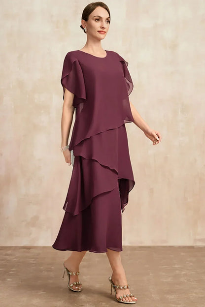 Aurelia | Women’s Classic Layered Chiffon Midi Dress