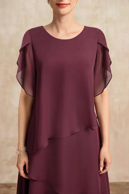 Trixie | Women’s Soft Layered Chiffon Midi Dress