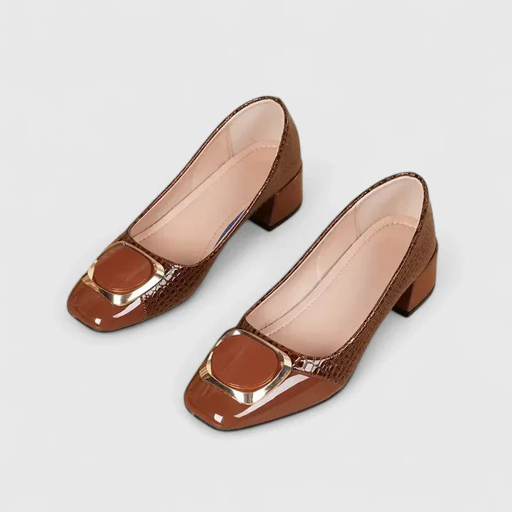 Coralie | Women’s Comfortable Buckle Detail Block Heels