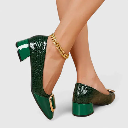 Coralie | Women’s Comfortable Buckle Detail Block Heels