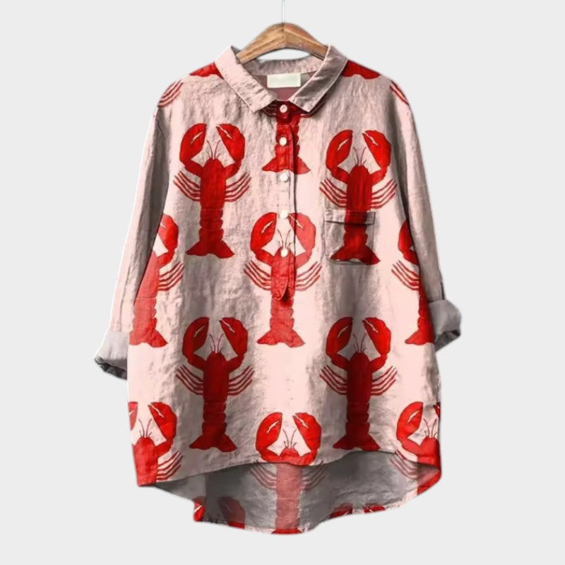 Quing | Women’s Floral Button Up Blouse