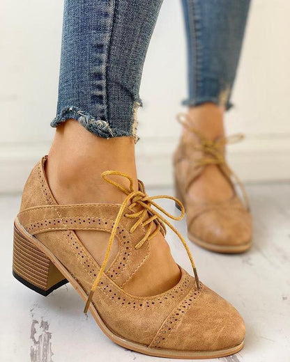 Kendall | Women’s Heeled Lace-Up T-Strap Orthopedic Shoes
