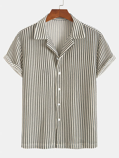 Isaac | Men’s Knit Striped Button-Up Shirt