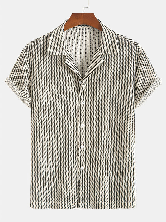 Isaac | Men’s Knit Striped Button-Up Shirt