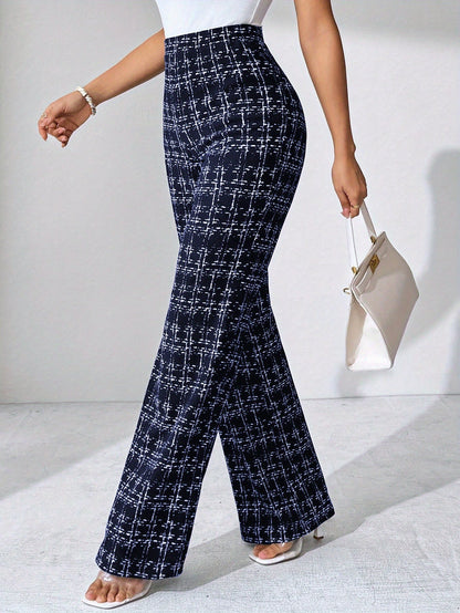 Danica | Women’s Tweed Plaid Flare Pants