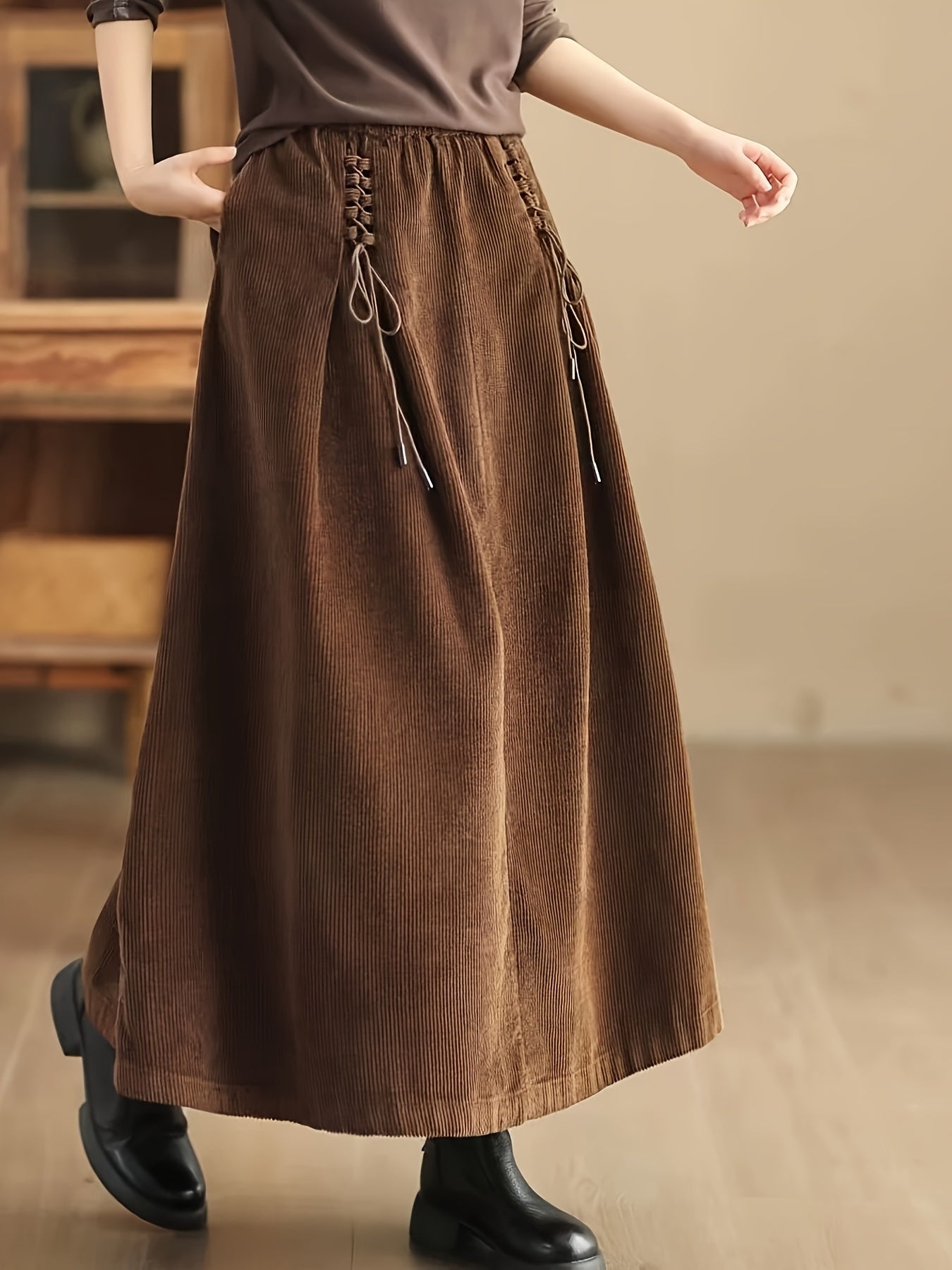 Eliza | Women’s Corduroy Maxi Skirt
