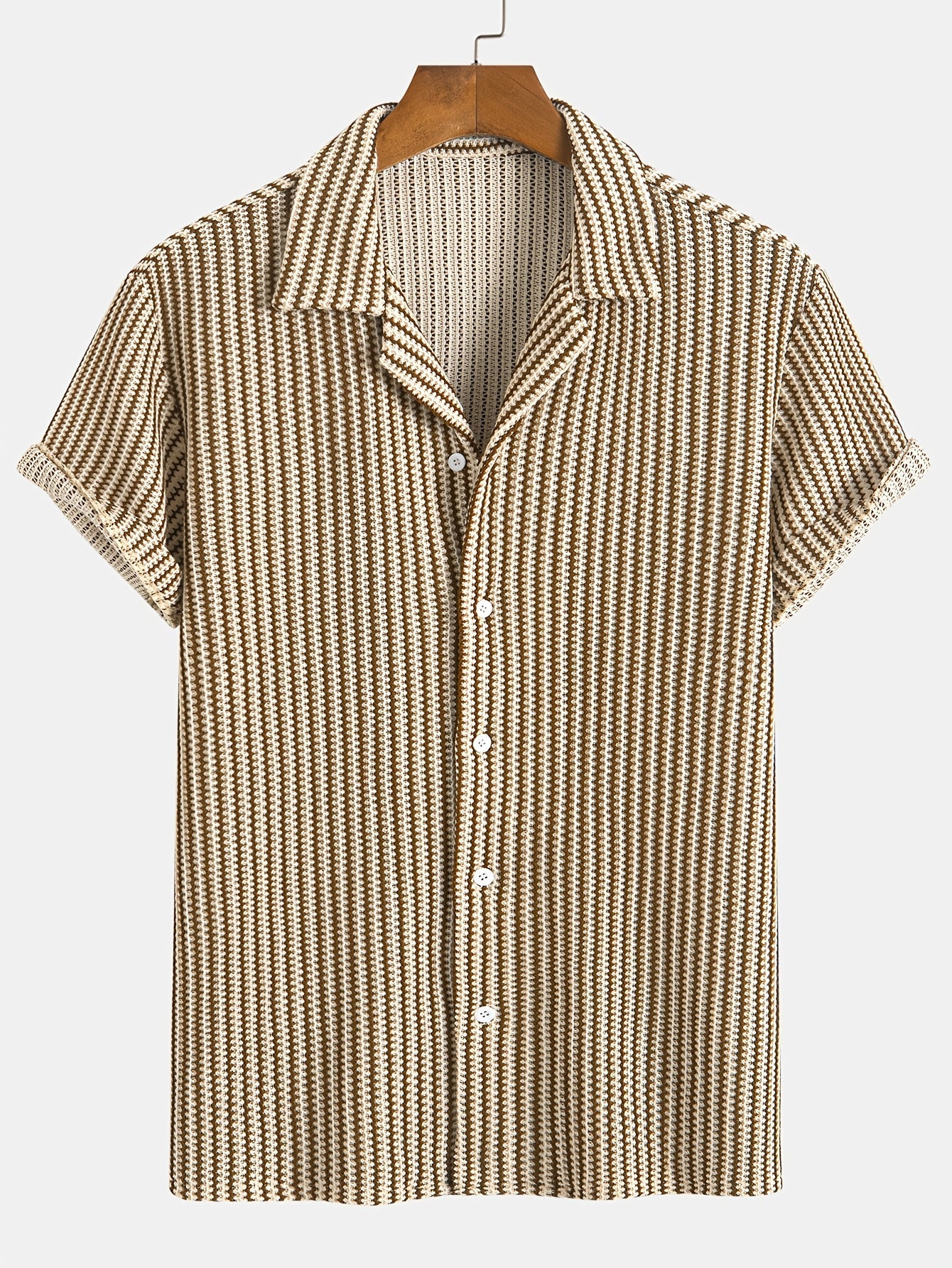 Isaac | Men’s Knit Striped Button-Up Shirt