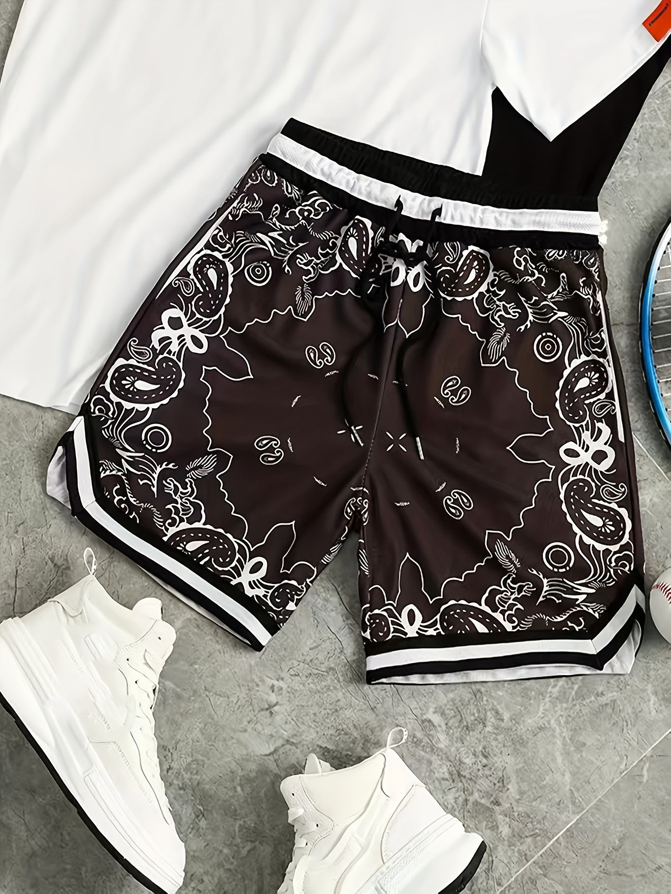 Reid | Men’s Paisley Mesh Shorts with Lightweight Breathable