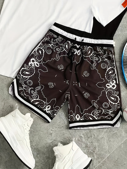 Reid | Men’s Paisley Mesh Shorts with Lightweight Breathable