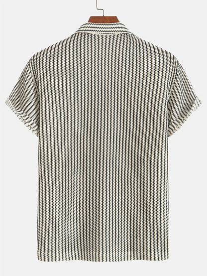 Isaac | Men’s Knit Striped Button-Up Shirt
