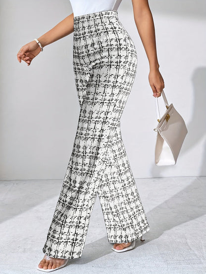 Danica | Women’s Tweed Plaid Flare Pants