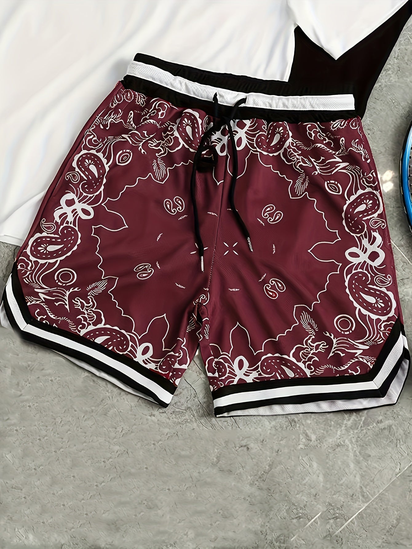 Reid | Men’s Paisley Mesh Shorts with Lightweight Breathable