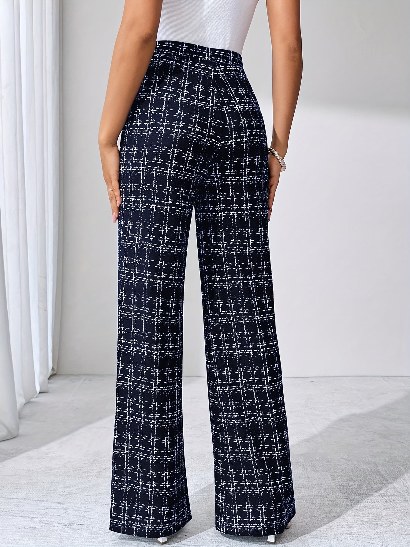 Danica | Women’s Tweed Plaid Flare Pants
