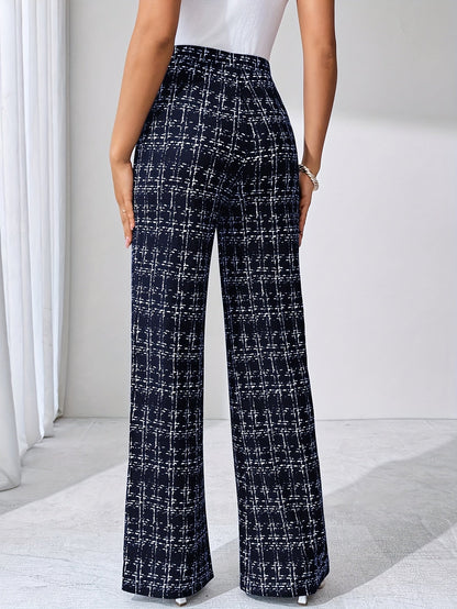 Danica | Women’s Tweed Plaid Flare Pants