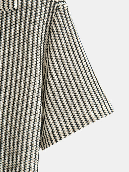 Isaac | Men’s Knit Striped Button-Up Shirt