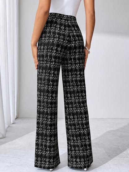 Danica | Women’s Tweed Plaid Flare Pants