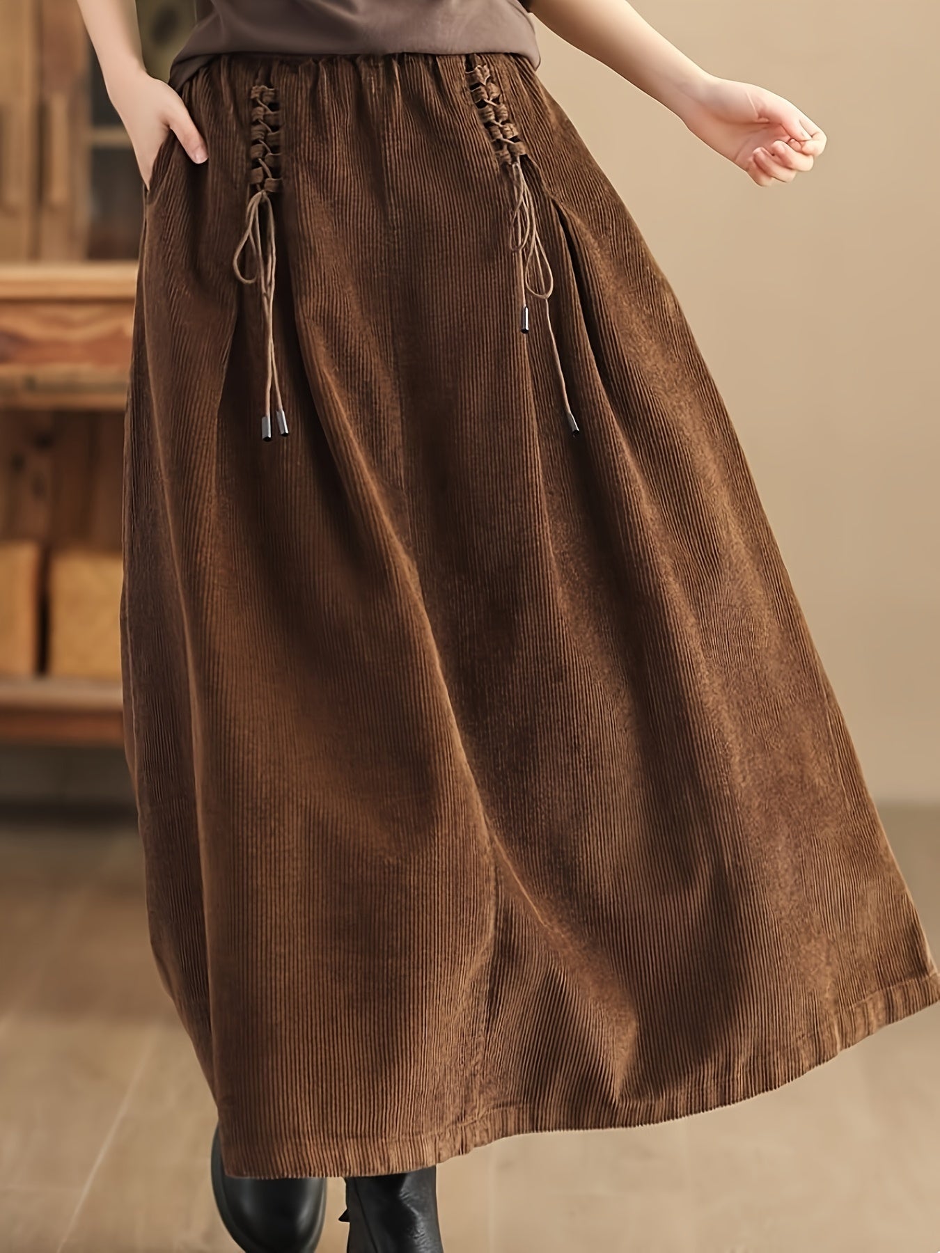 Eliza | Women’s Corduroy Maxi Skirt