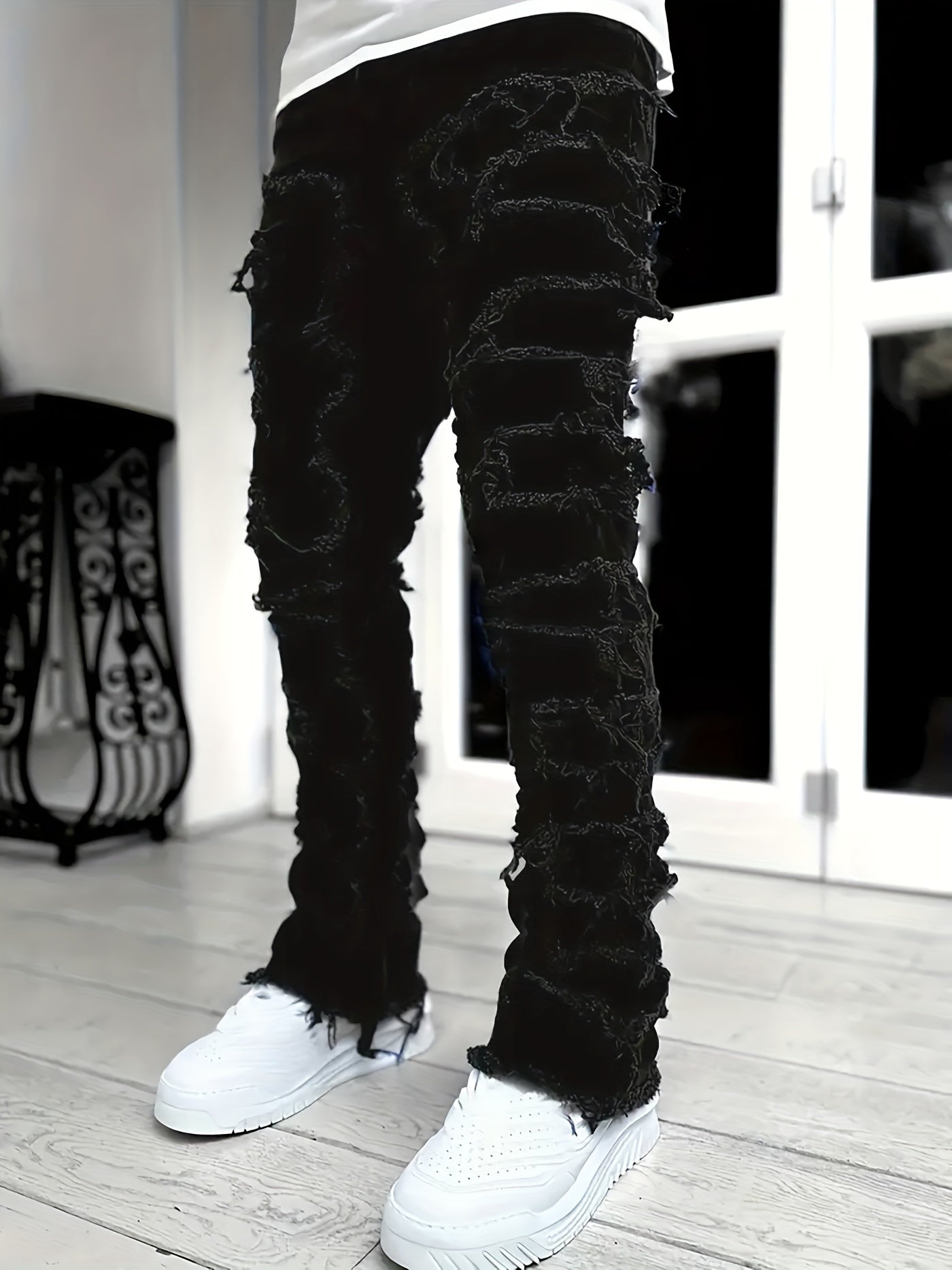 Jaxon | Men’s Distressed Layered Denim Jeans