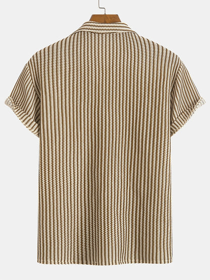 Isaac | Men’s Knit Striped Button-Up Shirt