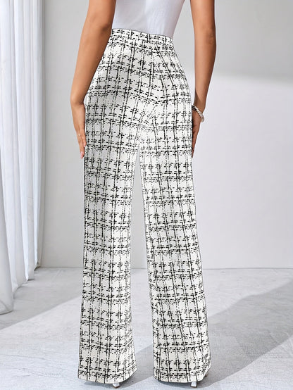 Danica | Women’s Tweed Plaid Flare Pants