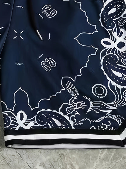 Reid | Men’s Paisley Mesh Shorts with Lightweight Breathable