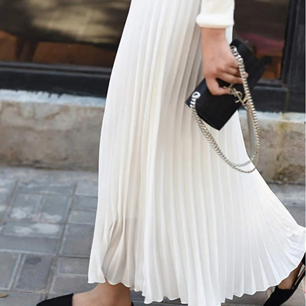 Layla | Women’s Pleated Midi Skirt with Flowing Elegant Silhouette