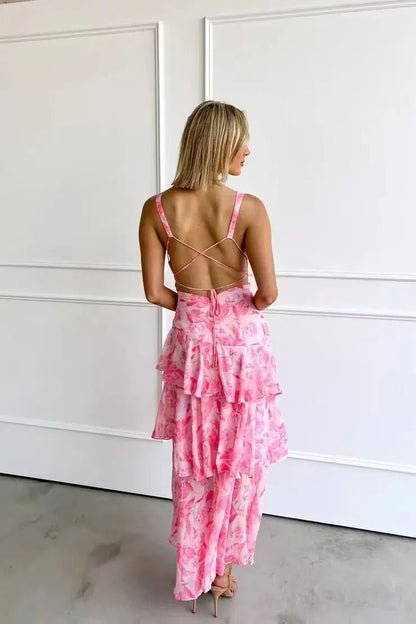 Marcellina | Women’s Elegant Floral Tiered Maxi Dress