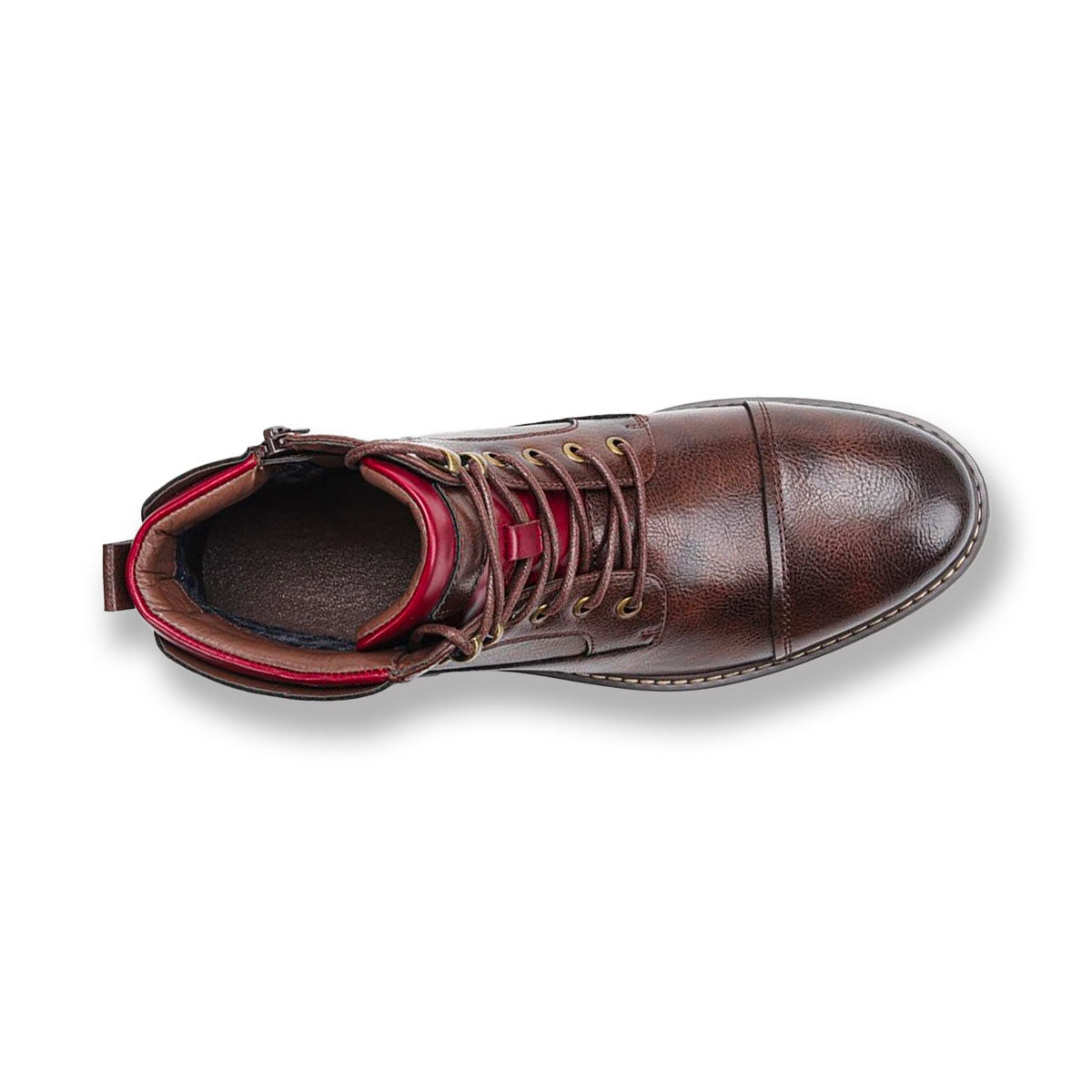 Kevin | Men’s Rugged Leather Lace-Up Boots with Side Zipper